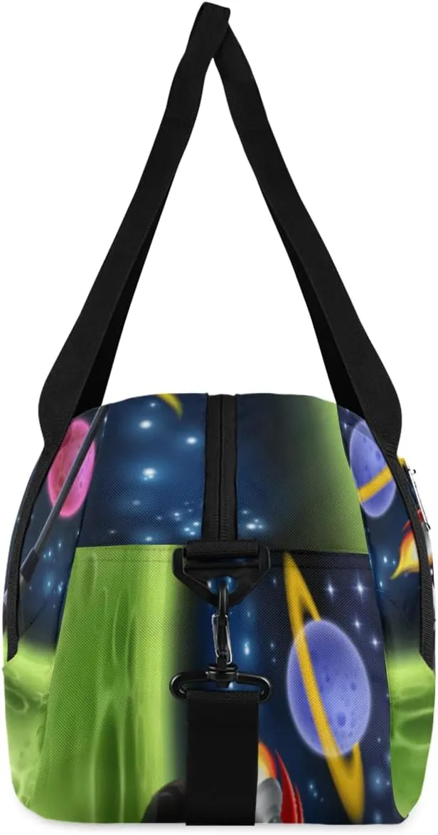 Personalized Kids Duffel Bag Galaxy Golf Ball Planet,Custom Sport Gym Bag for Boys Girls,WWeekender Overnight Bags Travel Duffel Bag,Customized Kids Gift
