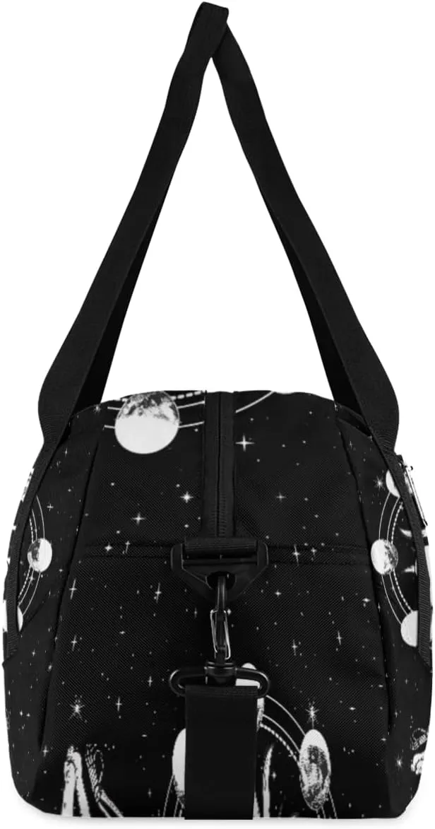 Personalized Kids Duffel Bag Galaxy Meditating Skeleton,Custom Sport Gym Bag for Boys Girls,WWeekender Overnight Bags Travel Duffel Bag,Customized Kids Gift