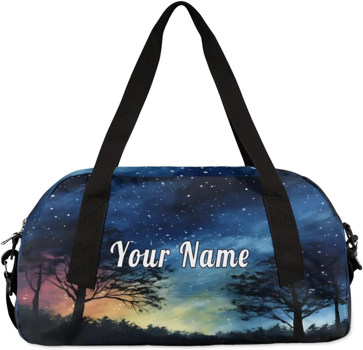 Personalized Kids Duffel Bag Galaxy Universe Starry,Custom Sport Gym Bag for Boys Girls,WWeekender Overnight Bags Travel Duffel Bag,Customized Kids Gift