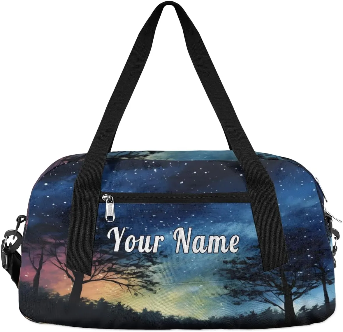 Personalized Kids Duffel Bag Galaxy Universe Starry,Custom Sport Gym Bag for Boys Girls,WWeekender Overnight Bags Travel Duffel Bag,Customized Kids Gift