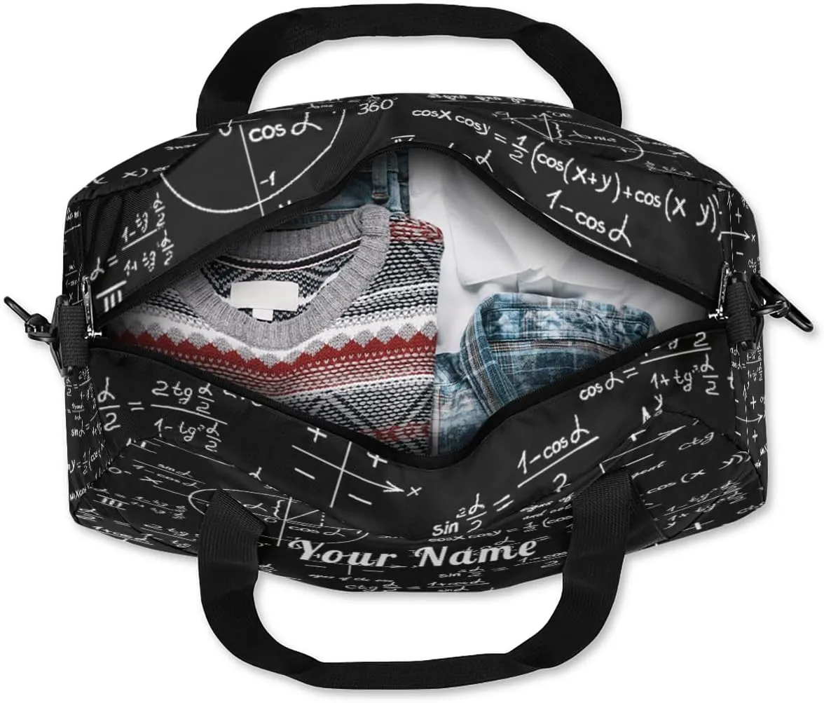 Personalized Kids Duffel Bag Math Education Formula,Custom Sport Gym Bag for Boys Girls,WWeekender Overnight Bags Travel Duffel Bag,Customized Kids Gift