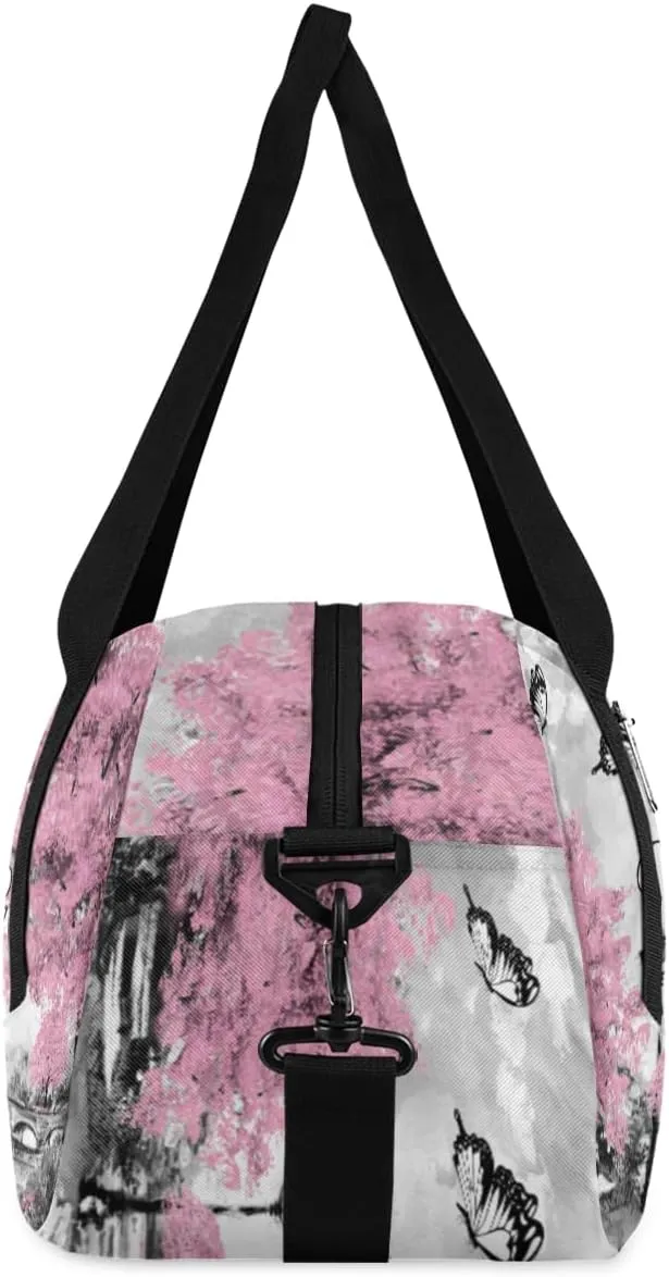 Personalized Kids Duffel Bag Oil Painting Eiffel Tower,Custom Sport Gym Bag for Boys Girls,WWeekender Overnight Bags Travel Duffel Bag,Customized Kids Gift