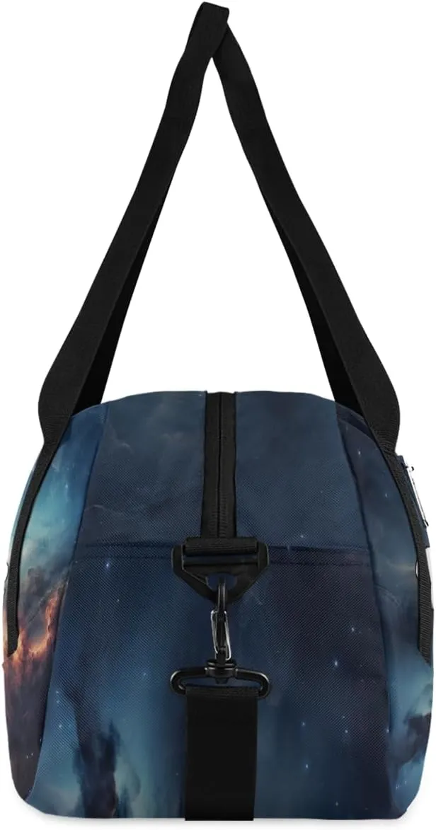 Personalized Kids Duffel Bag Outer Space Nebula,Custom Sport Gym Bag for Boys Girls,WWeekender Overnight Bags Travel Duffel Bag,Customized Kids Gift
