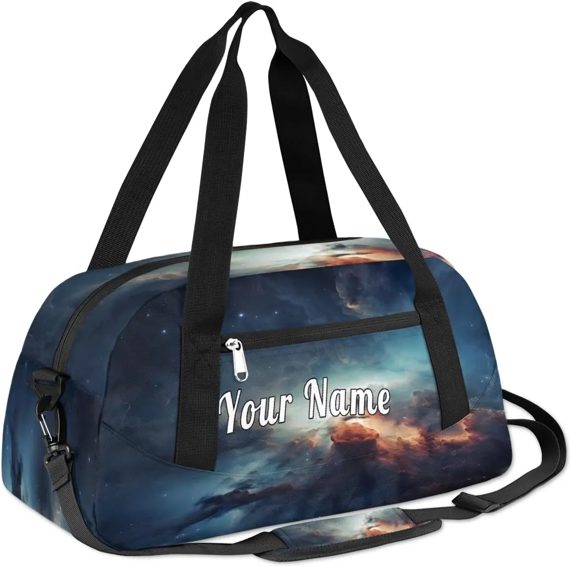 Personalized Kids Duffel Bag Outer Space Nebula,Custom Sport Gym Bag for Boys Girls,WWeekender Overnight Bags Travel Duffel Bag,Customized Kids Gift