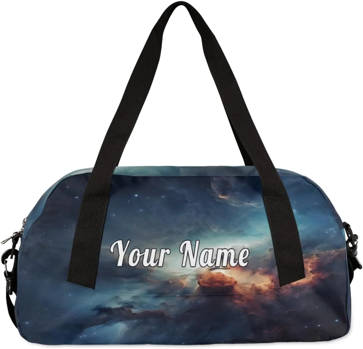 Personalized Kids Duffel Bag Outer Space Nebula,Custom Sport Gym Bag for Boys Girls,WWeekender Overnight Bags Travel Duffel Bag,Customized Kids Gift