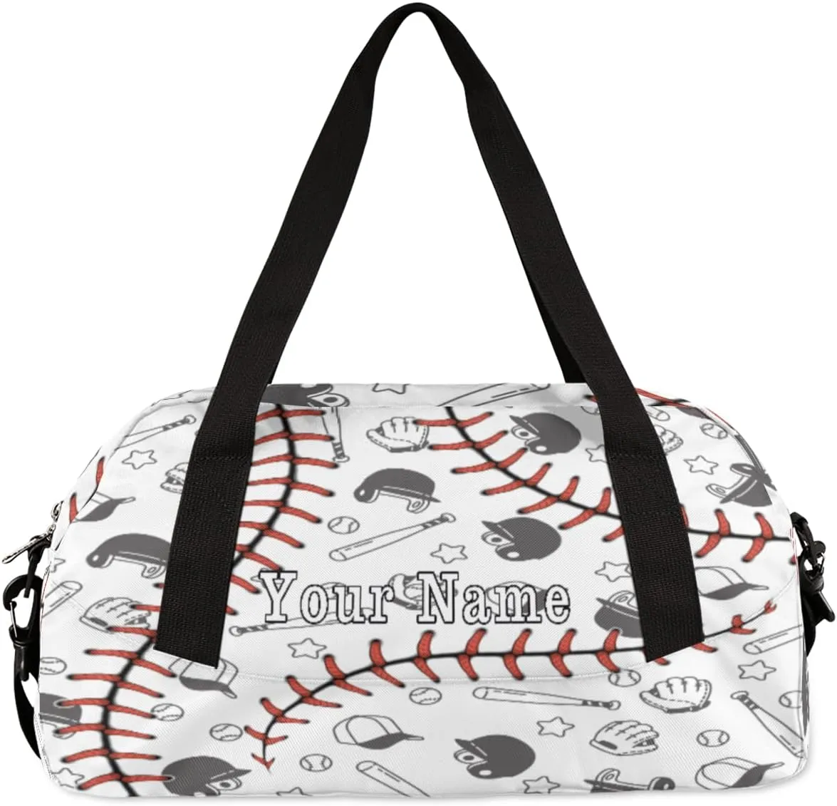 Personalized Kids Duffel Bag Sport Baseball Lace Glove,Custom Sport Gym Bag for Boys Girls,WWeekender Overnight Bags Travel Duffel Bag,Customized Kids Gift