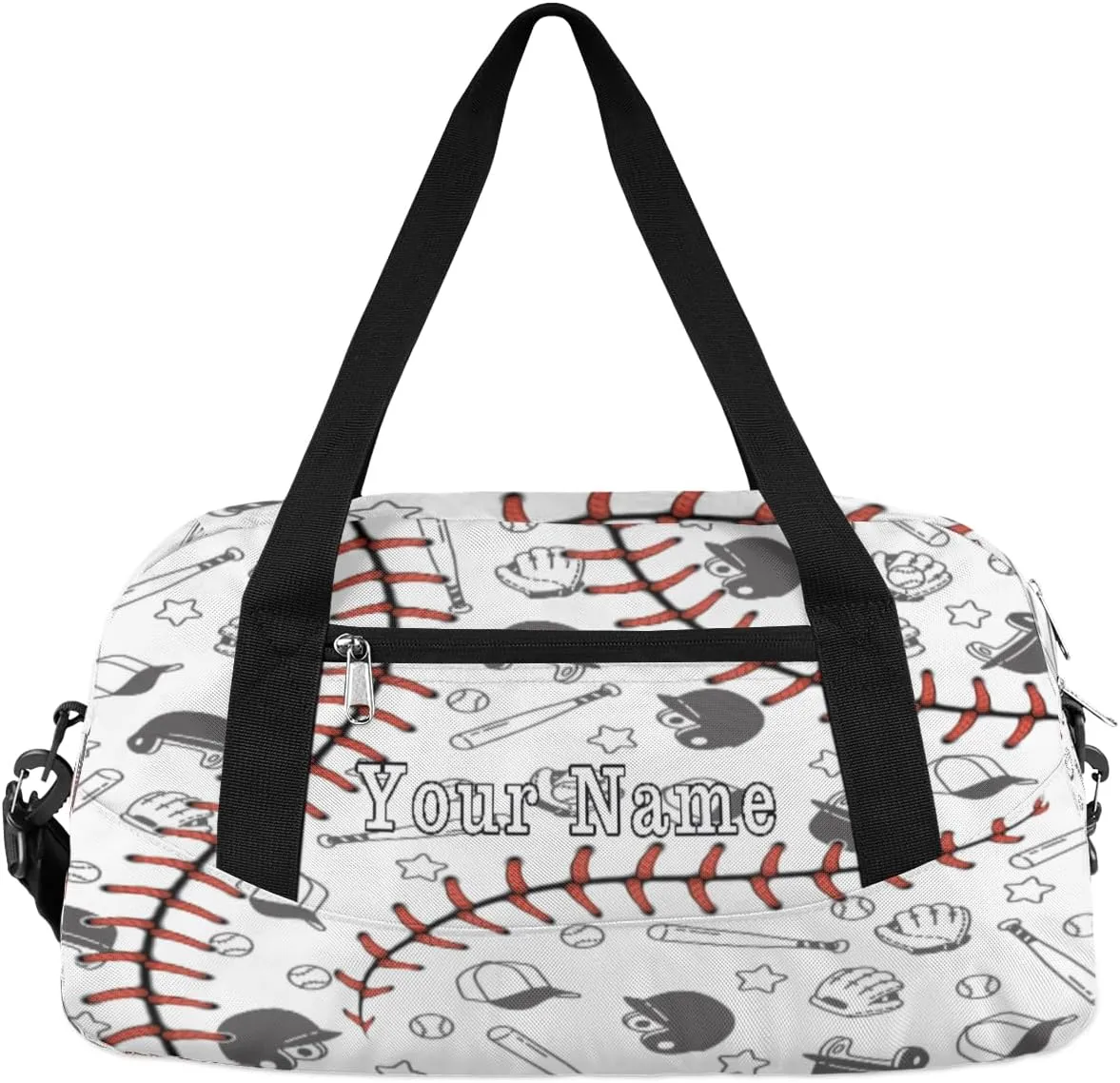 Personalized Kids Duffel Bag Sport Baseball Lace Glove,Custom Sport Gym Bag for Boys Girls,WWeekender Overnight Bags Travel Duffel Bag,Customized Kids Gift
