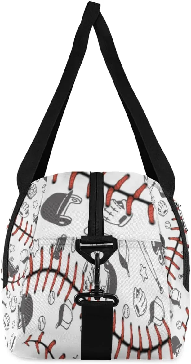 Personalized Kids Duffel Bag Sport Baseball Lace Glove,Custom Sport Gym Bag for Boys Girls,WWeekender Overnight Bags Travel Duffel Bag,Customized Kids Gift