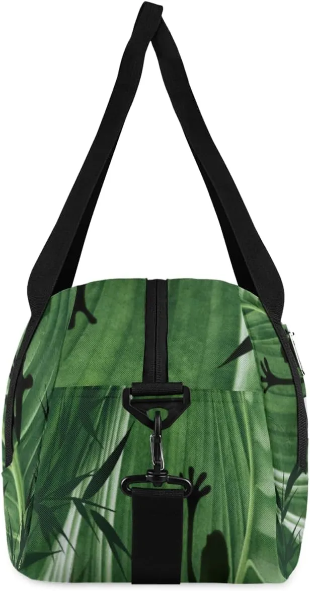 Personalized Kids Duffel Bag Tropical Rainforest Frog,Custom Sport Gym Bag for Boys Girls,WWeekender Overnight Bags Travel Duffel Bag,Customized Kids Gift