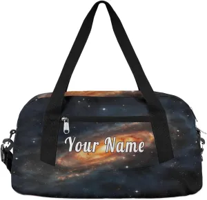 Personalized Kids Duffel Bag Universe Star Space,Custom Sport Gym Bag for Boys Girls,WWeekender Overnight Bags Travel Duffel Bag,Customized Kids Gift
