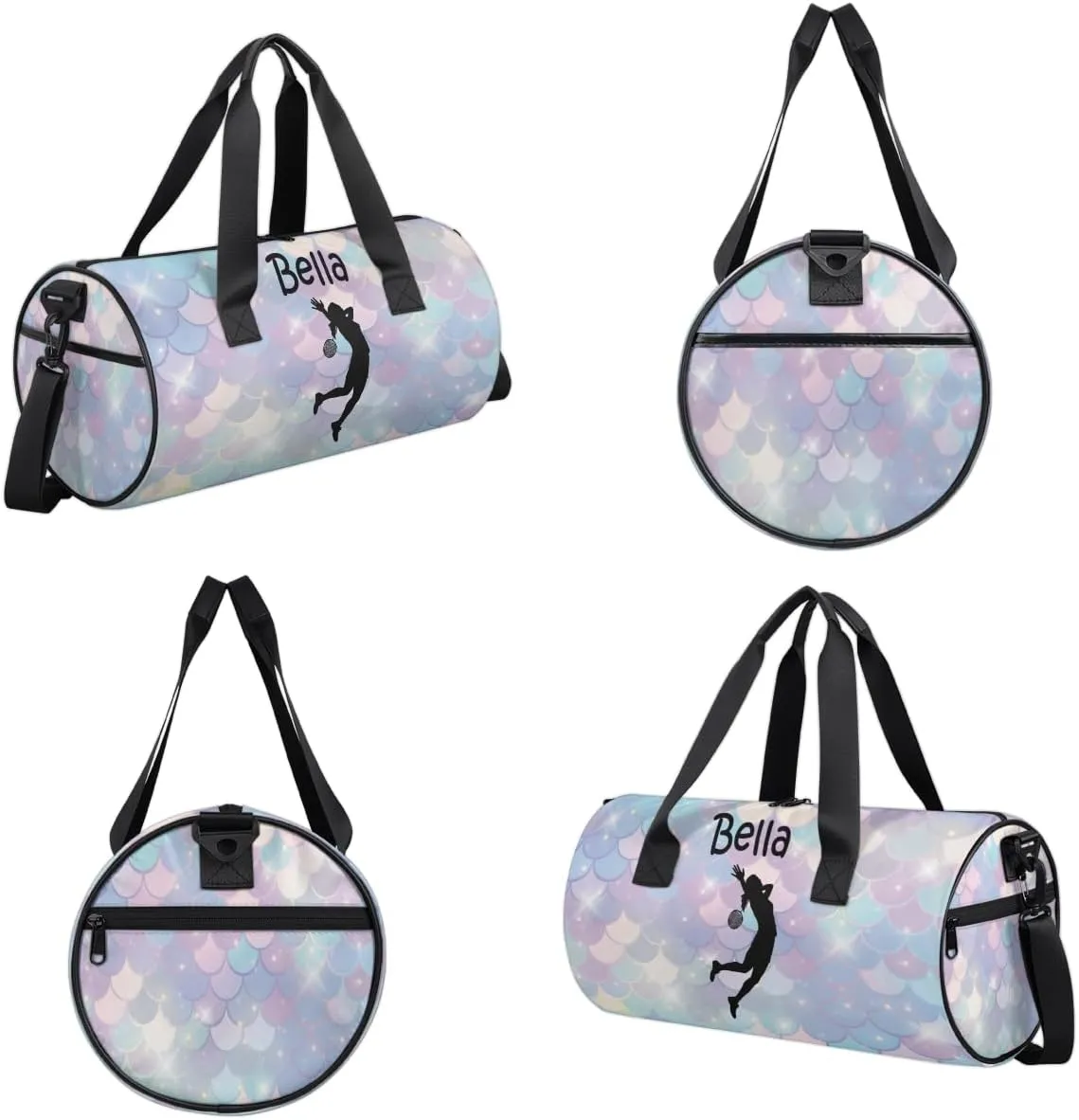 Personalized Kids Sport Duffel Bag with Custom Name Carry On Sleepover Weekender Travel Bag - Badminton