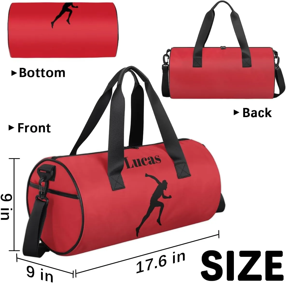Personalized Kids Sport Duffel Bag with Custom Name Carry On Sleepover Weekender Travel Bag - Race