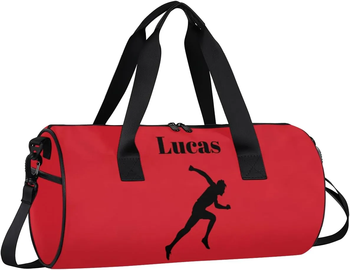 Personalized Kids Sport Duffel Bag with Custom Name Carry On Sleepover Weekender Travel Bag - Race