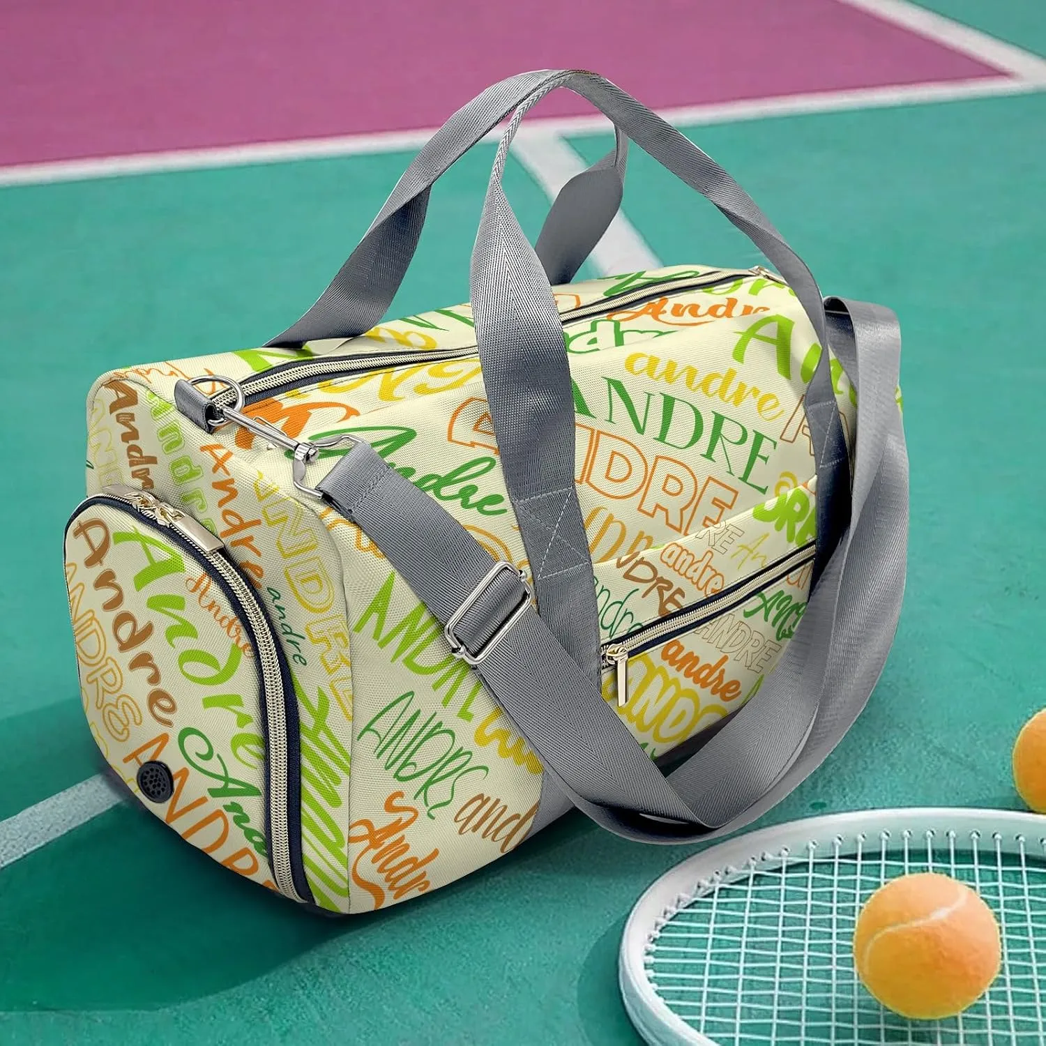 Personalized Luggage Bag Faint Yellow Customized Travel Bag with Name Sports Bag Dance Bag Weekend Vacation Gym Bag