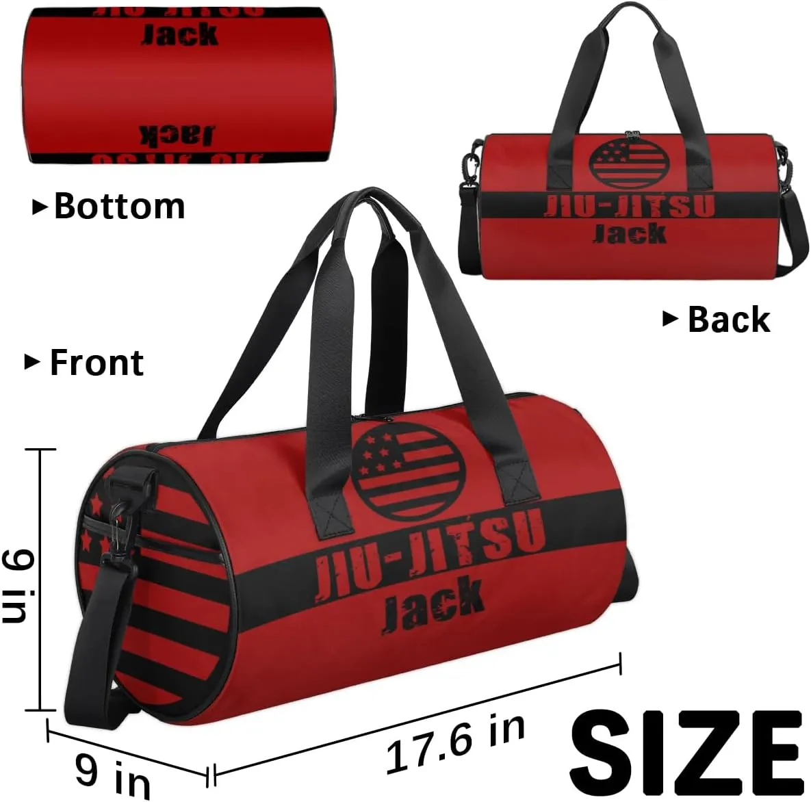 Personalized-Martial-Arts-Gear-Bag for Karate Teakwondo, Custom Jiujitsu Bag for Boys, Karate Teakwondo Bag for Gear Waterproof Lightweight Large USA