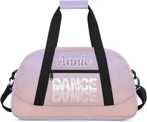 Personalized Multicolor Multipurpose Duffel Bag, 18.9 x 8.7 x 10.6 inches, Waterproof, Adjustable Shoulder Strap, Kids Gym Bag for Girls & Boys, Customizable Text