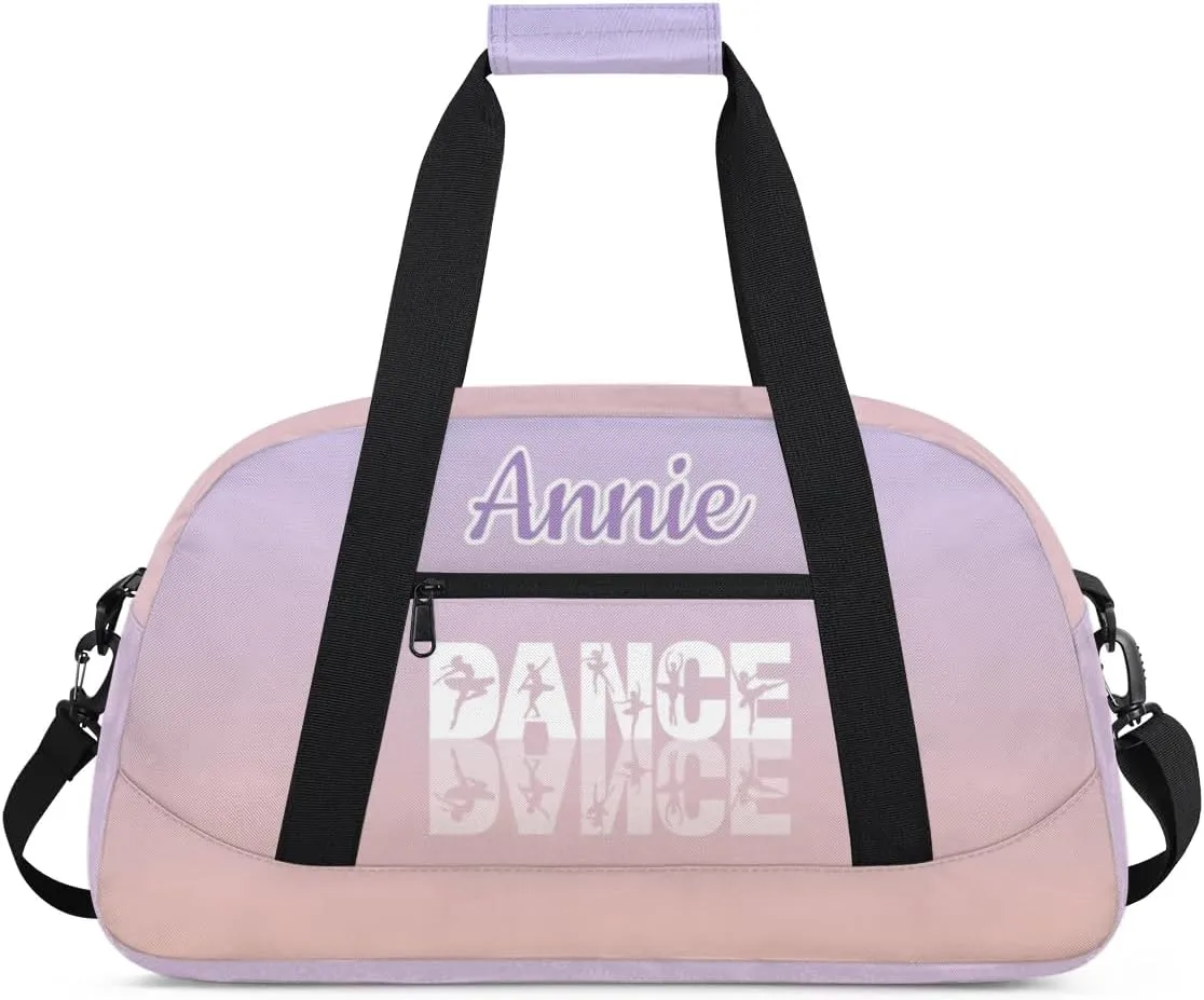 Personalized Multicolor Multipurpose Duffel Bag, 18.9 x 8.7 x 10.6 inches, Waterproof, Adjustable Shoulder Strap, Kids Gym Bag for Girls & Boys, Customizable Text