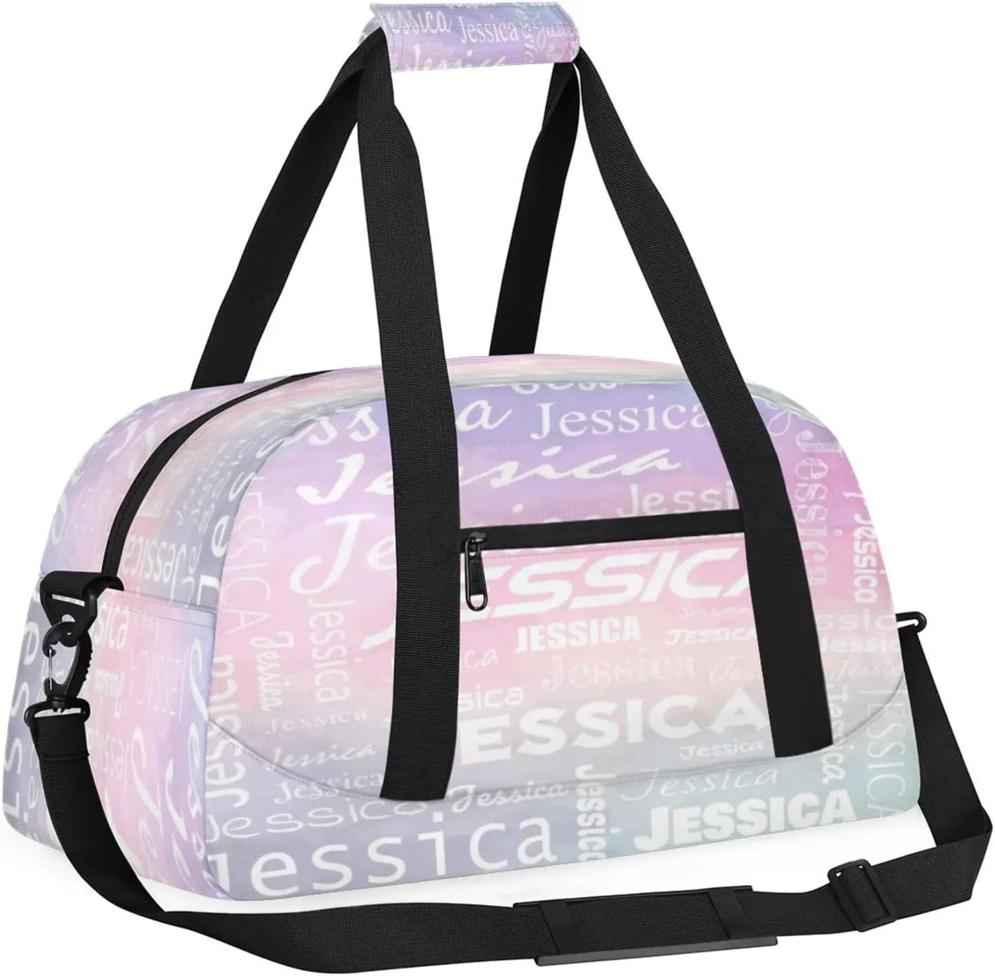 Personalized Name Dance Sports Duffel Bags, Gym Duffel Bag Sleepover Weekender Training Bags Travel Duffel Bag, Colourful Prints