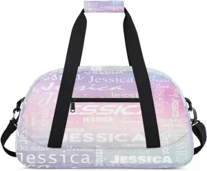 Personalized Name Dance Sports Duffel Bags, Gym Duffel Bag Sleepover Weekender Training Bags Travel Duffel Bag, Colourful Prints