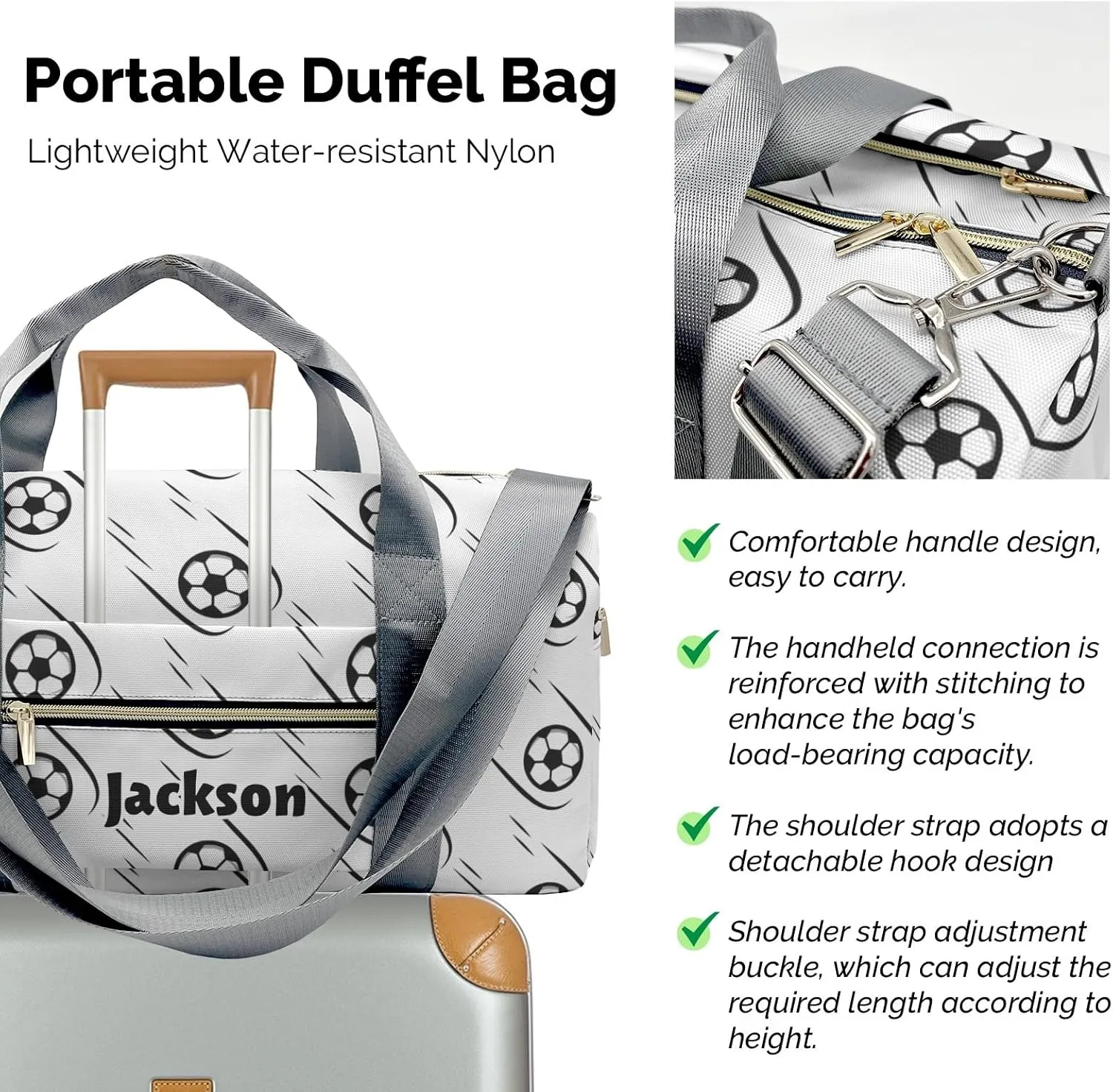 Personalized Name Duffel Bag Soccer Ball Sport Ultimate Travel Bags: Your Companion for Every Adventure