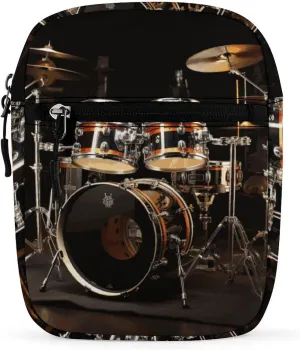 Personalized Small Crossbody Bag Water Resistant Messenger Bags Mini Drum Set Printing SlingBag For Men Women