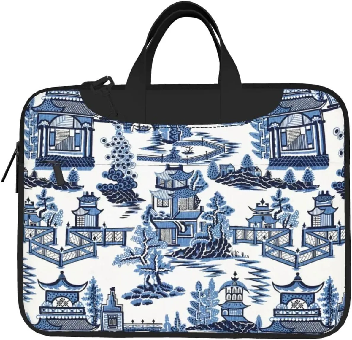 Peynir Asia Oriental Blue Laptop Bag Shoulder Messenger Bag Computer Briefcase Bag For Business Office Work