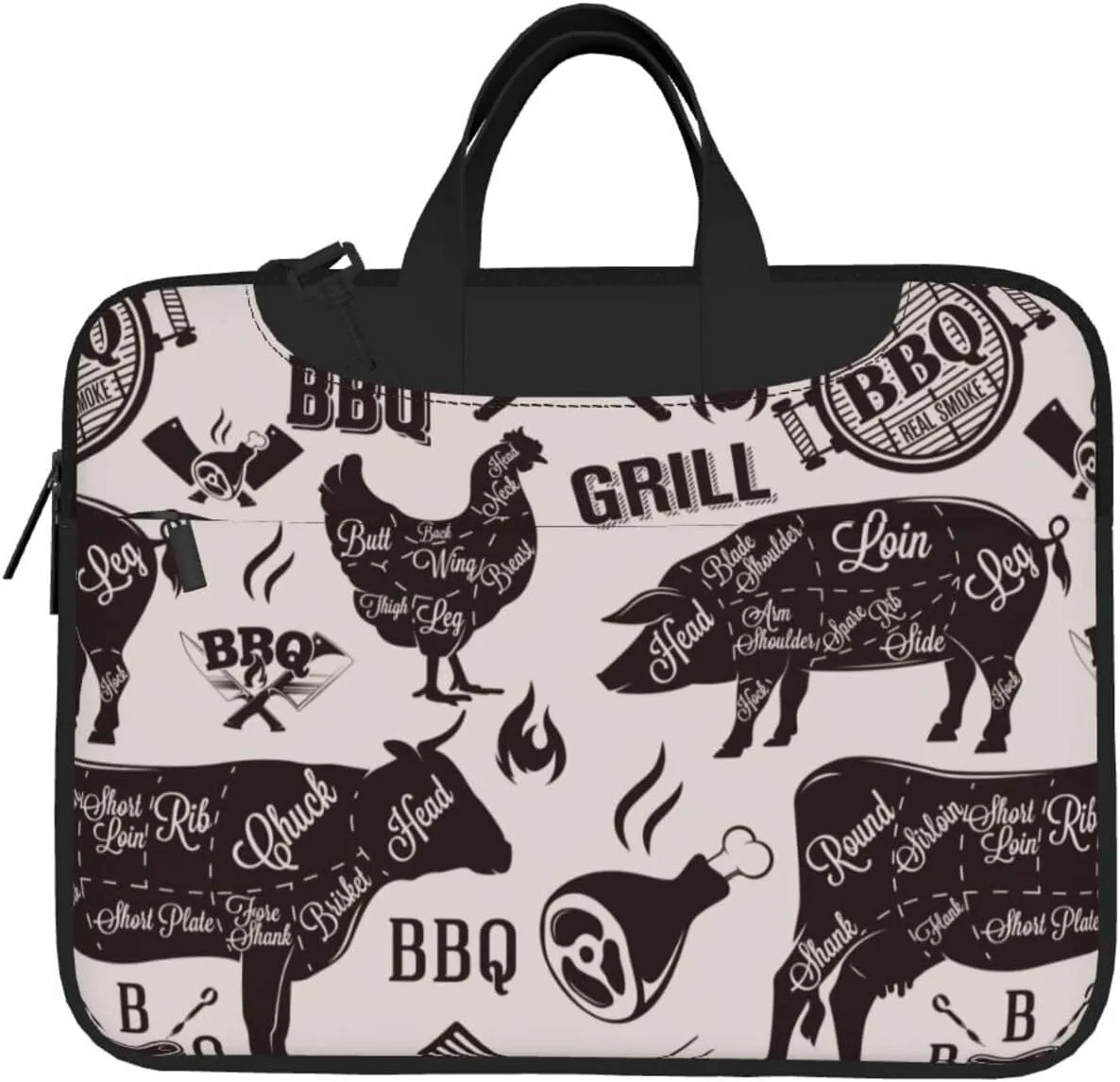 Peynir Beef Meat Cuts Barbecue Brisket Laptop Bag Shoulder Messenger Bag Computer Briefcase Bag For Business Office Work