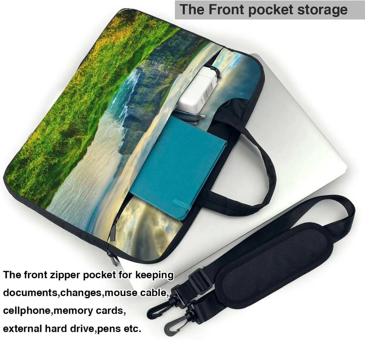 Peynir Magnificent Cliffs Of Moher Laptop Bag Shoulder Messenger Bag Computer Briefcase Bag For Business Office Work
