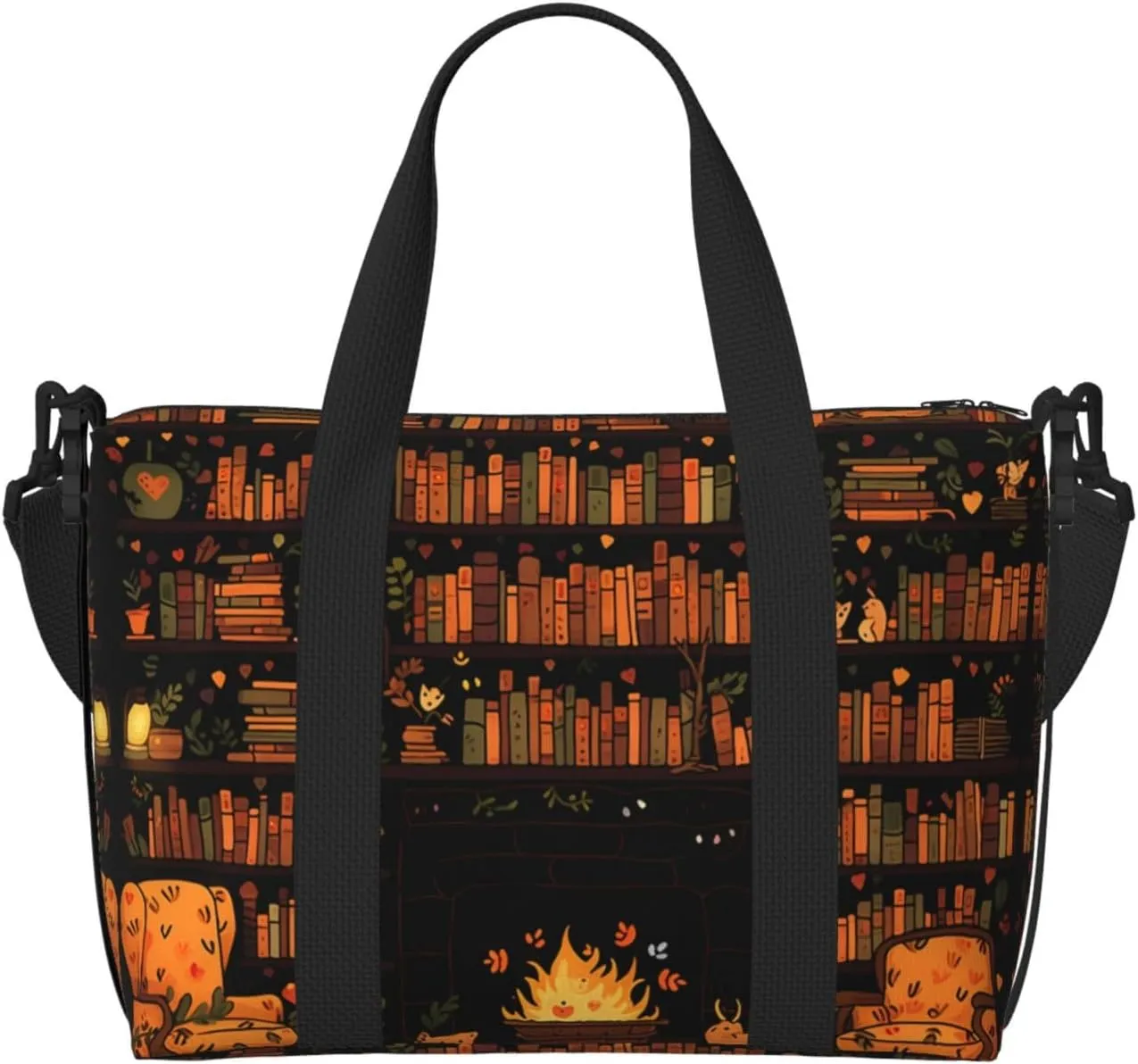 Phayah Bookshelf Crossbody Travel Bag Overnighter Duffel Bags Carry On Size Ideal For School Or Overnight Travel Bag