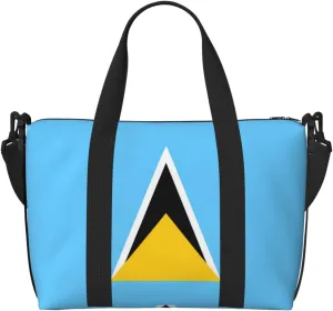 Phayah Flag Of Saint Lucia Crossbody Travel Bag Overnighter Duffel Bags Carry On Size Ideal For School Or Overnight Travel Bag