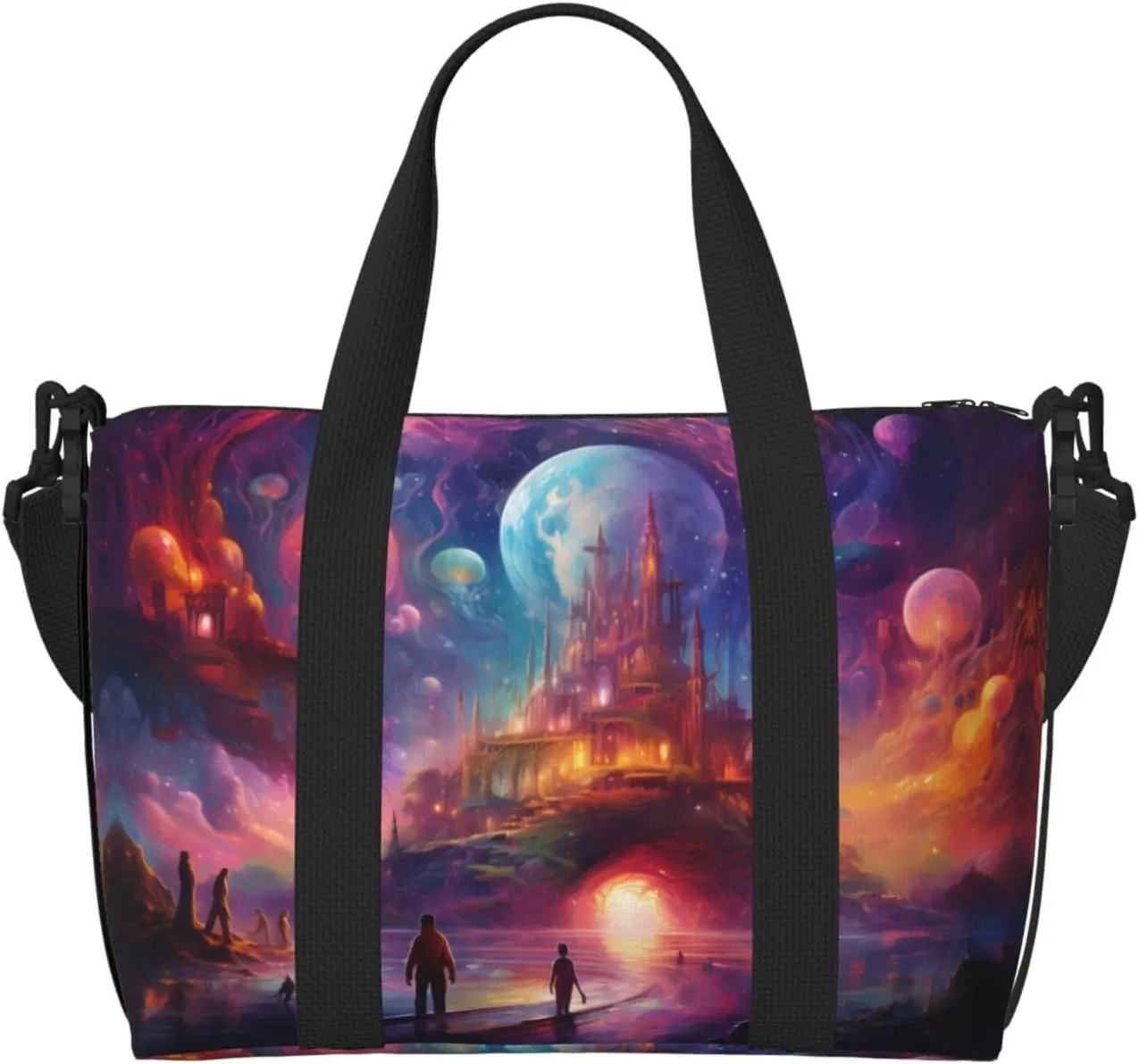 Phayah Glowing Mystery Castle Crossbody Travel Bag Overnighter Duffel Bags Carry On Size Ideal For School Or Overnight Travel Bag
