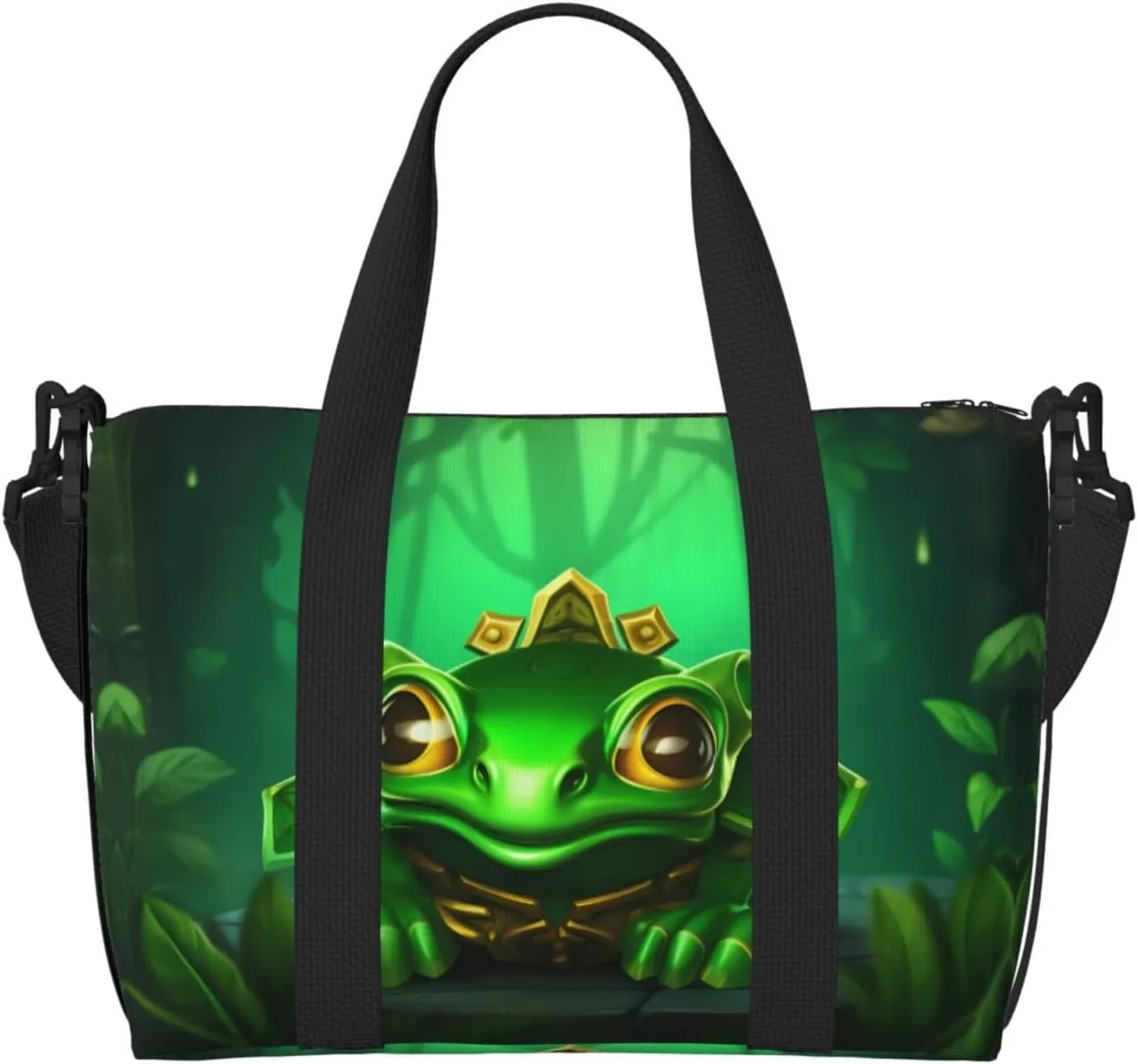 Phayah Green Toad Crossbody Travel Bag Overnighter Duffel Bags Carry On Size Ideal For School Or Overnight Travel Bag