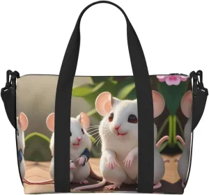 Phayah Mother And Child Rats Travel Duffel Bag,Sports Tote Gym Bag,Shoulder Weekender Overnight Bag For Women