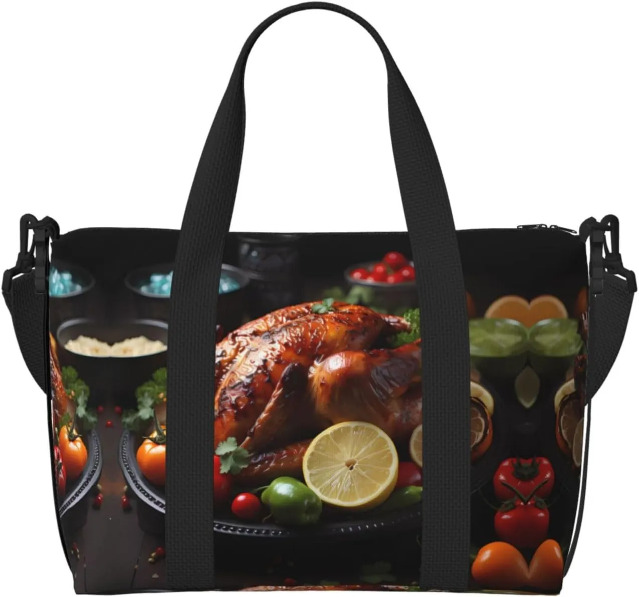 Phayah Tantalizing Roast Turkey Travel Duffel Bag,Sports Tote Gym Bag,Shoulder Weekender Overnight Bag For Women