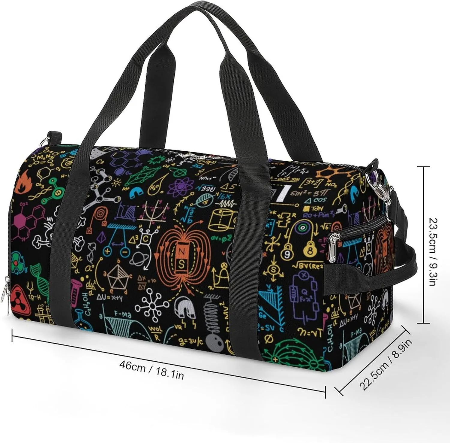 Physical Formulas Phenomenon Sports Tote Gym Bag for Women Men, Overnight Bag with Shoe Compartment Water Resistant