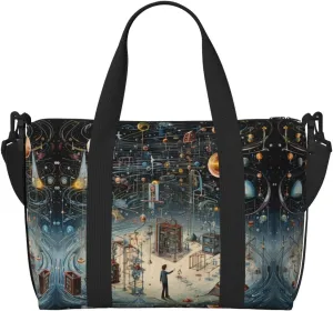 Physics Print Printinggym Bags For Men Women, Foldable Travel Duffle Bag,Lightweight Weekender Duffel Bag
