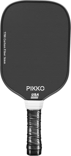 PIKKO Pro Pickleball Paddle, T700 Carbon Fiber Surface (CFS), High-Grit Spin, 16mm Lightweight Core, Oversized Sweet Spot, Power-Control, Non-Slip Sweetproof Grip, Shock-Absorbing & Noise-Reducing