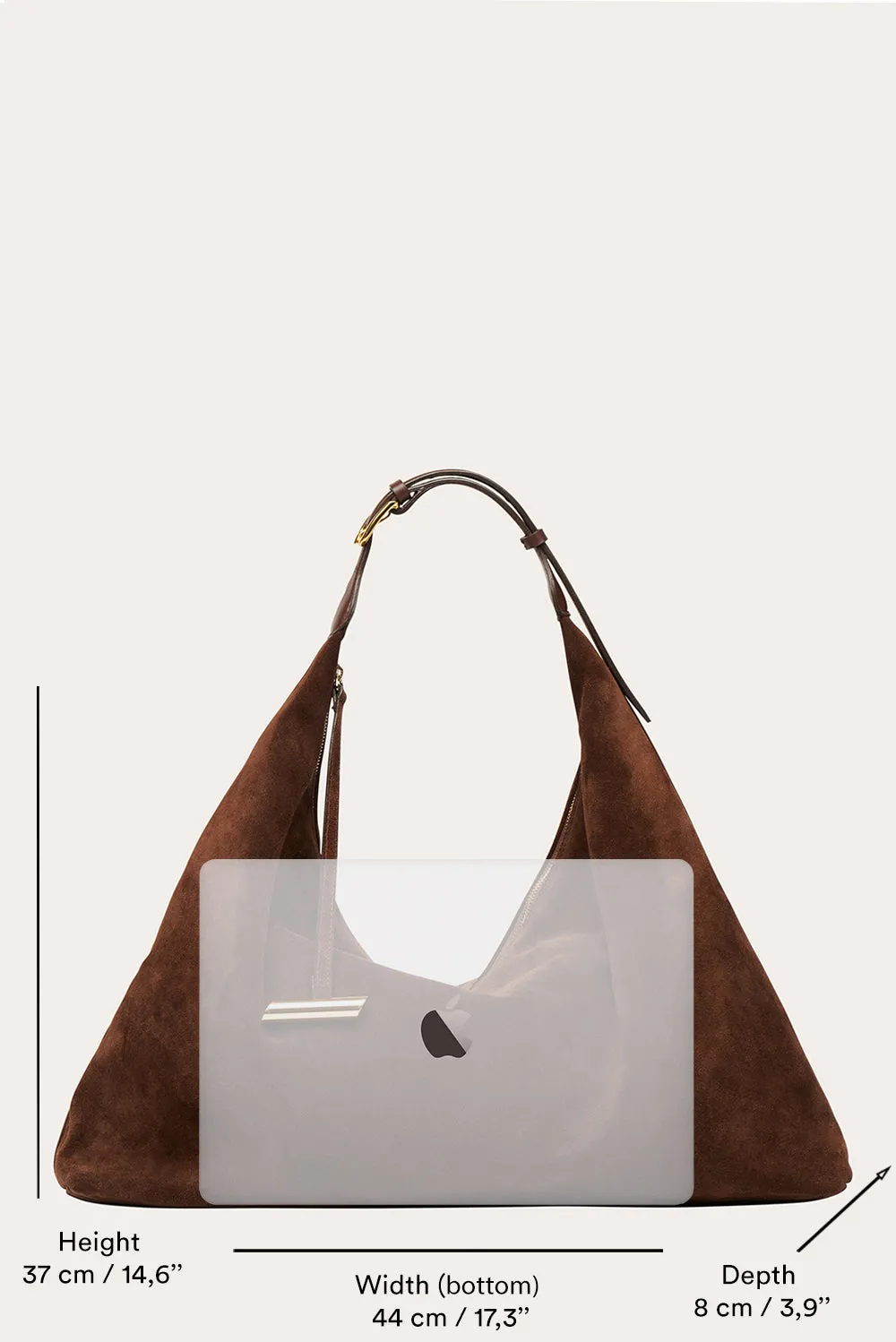 Pillow Hobo Beige Suede