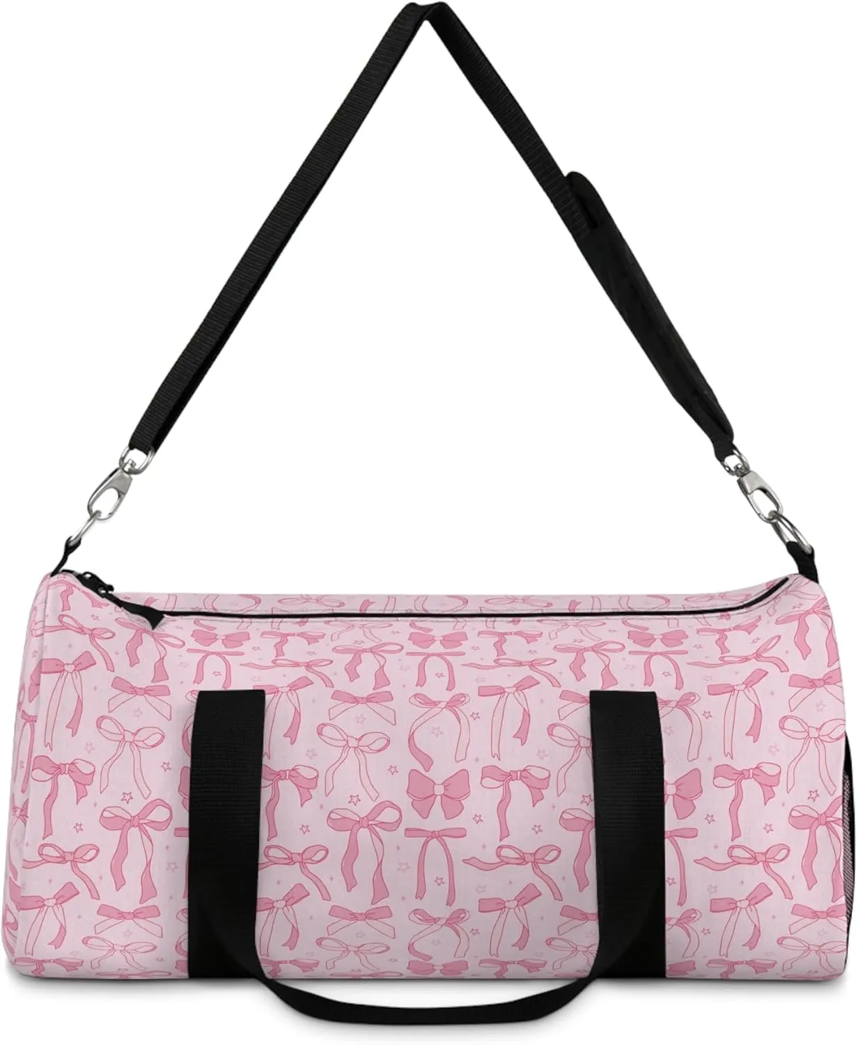 Pink Coquette Bows Duffel Bag, Girls Gym Bag for Women, Kids Large Shoulder Travel Weekend Carry Bag