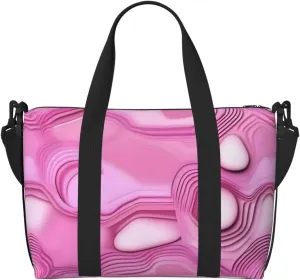 Pink Quartz Travel Duffel Bag Tote Carry On Luggage Bag Water Resistant Weekender Overnight Bags For Foldable