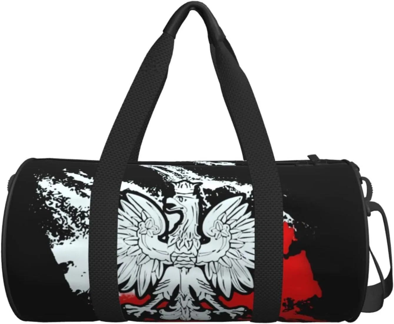 Polish Flag Poland Polska Eagle Round Travel Duffel Bag Large Capacity Gym Sports Bags for Hiking Vacation Trips