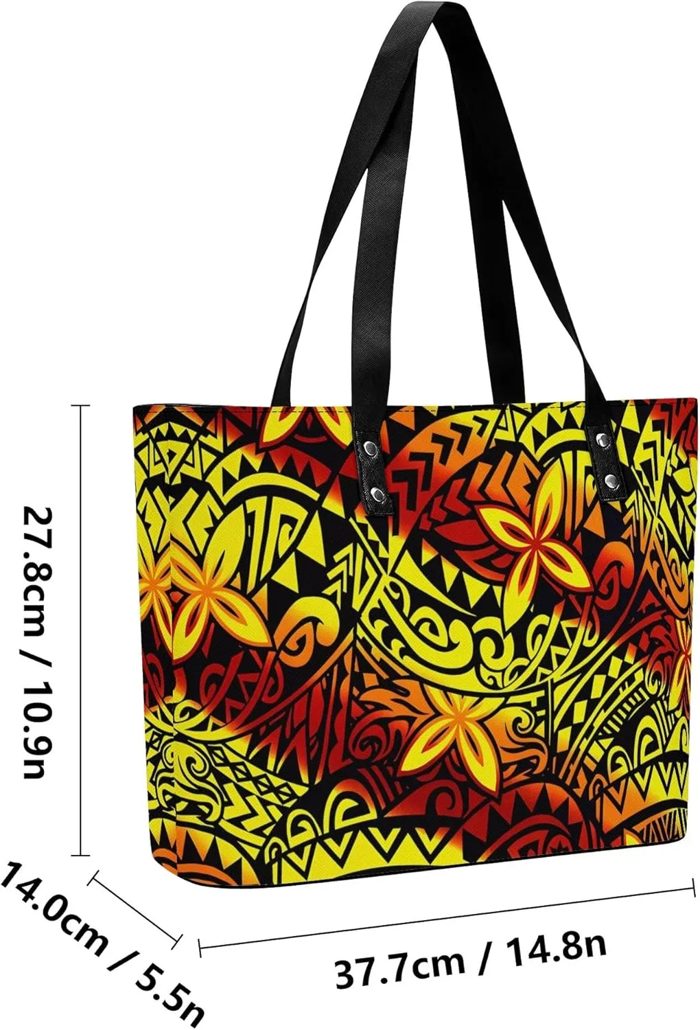 Polynesian Durable High Capacity Women'S PU Shoulder Bag Custom Samoan Tribal Women'S Purse And Handbag