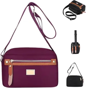 Popularate Nylon Crossbody Bag, Waterproof Fashion Women's Nylon Crossbody Bag with Zipper