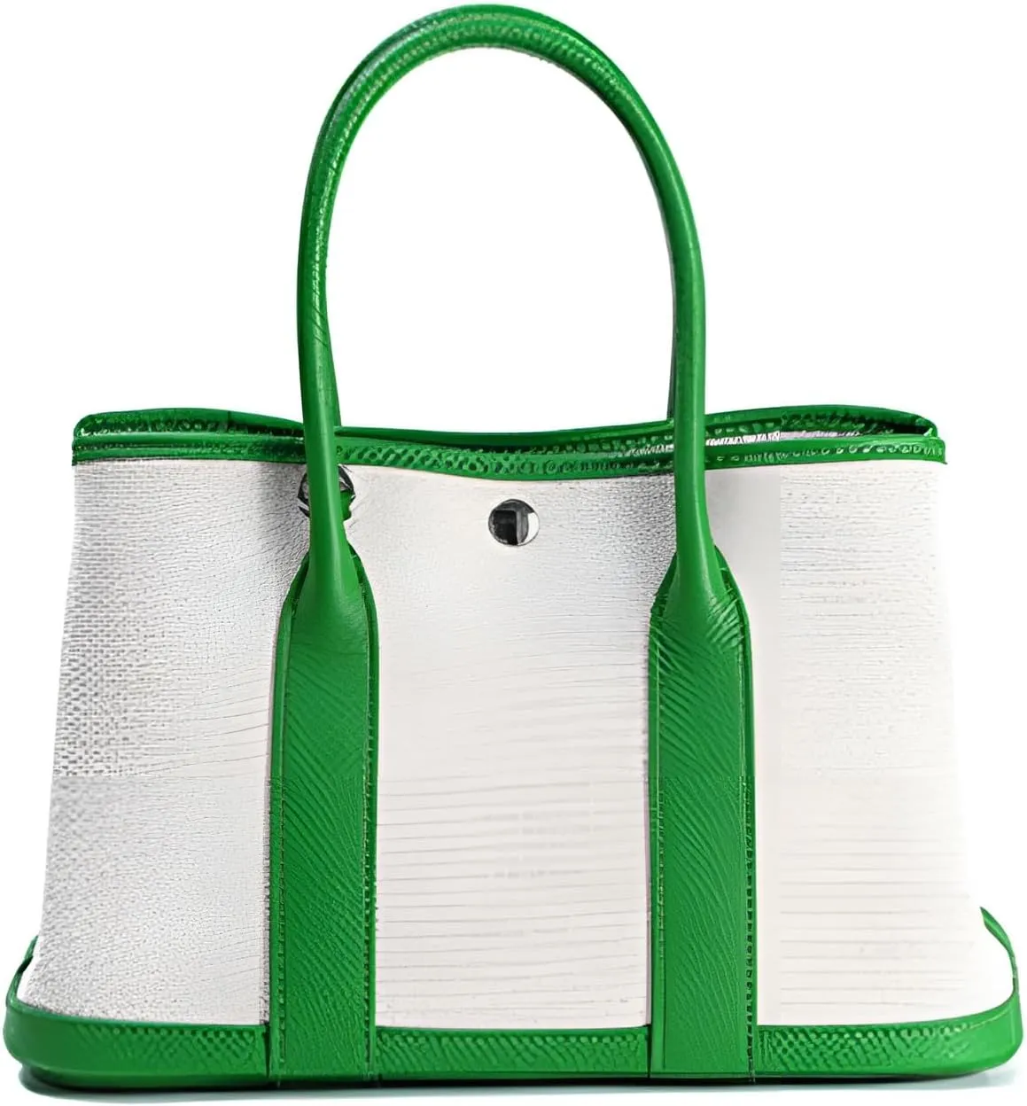 Portable Cowhide tote for women,Women's Bag Garden,Canvas With Top Layer Cowhide Countercolor Shoulder Tote Bag