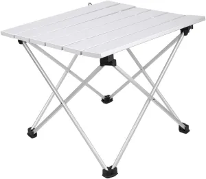 Portable Table,Modern Simple Foldable Heavy Duty Compact Desk for Outdoor Camping and Picnic Activities (Aluminum Alloy Color Trumpet)