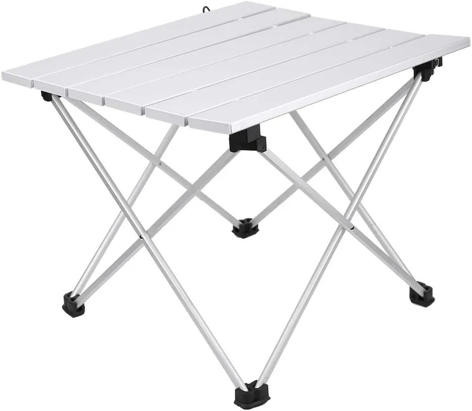 Portable Table,Modern Simple Foldable Heavy Duty Compact Desk for Outdoor Camping and Picnic Activities (Aluminum Alloy Color Trumpet)