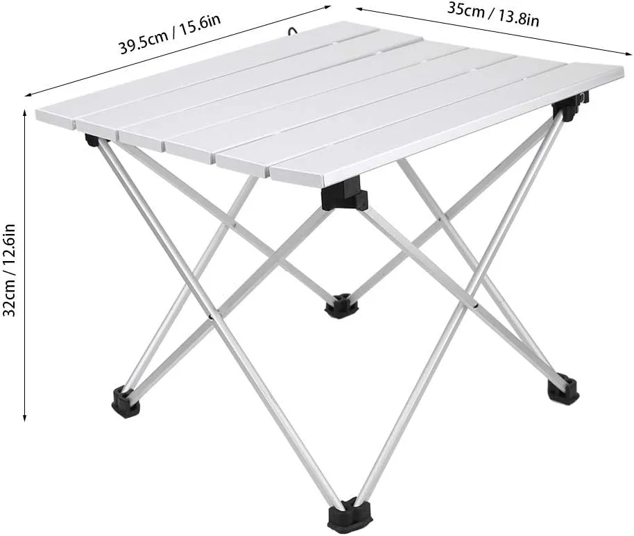 Portable Table,Modern Simple Foldable Heavy Duty Compact Desk for Outdoor Camping and Picnic Activities (Aluminum Alloy Color Trumpet)