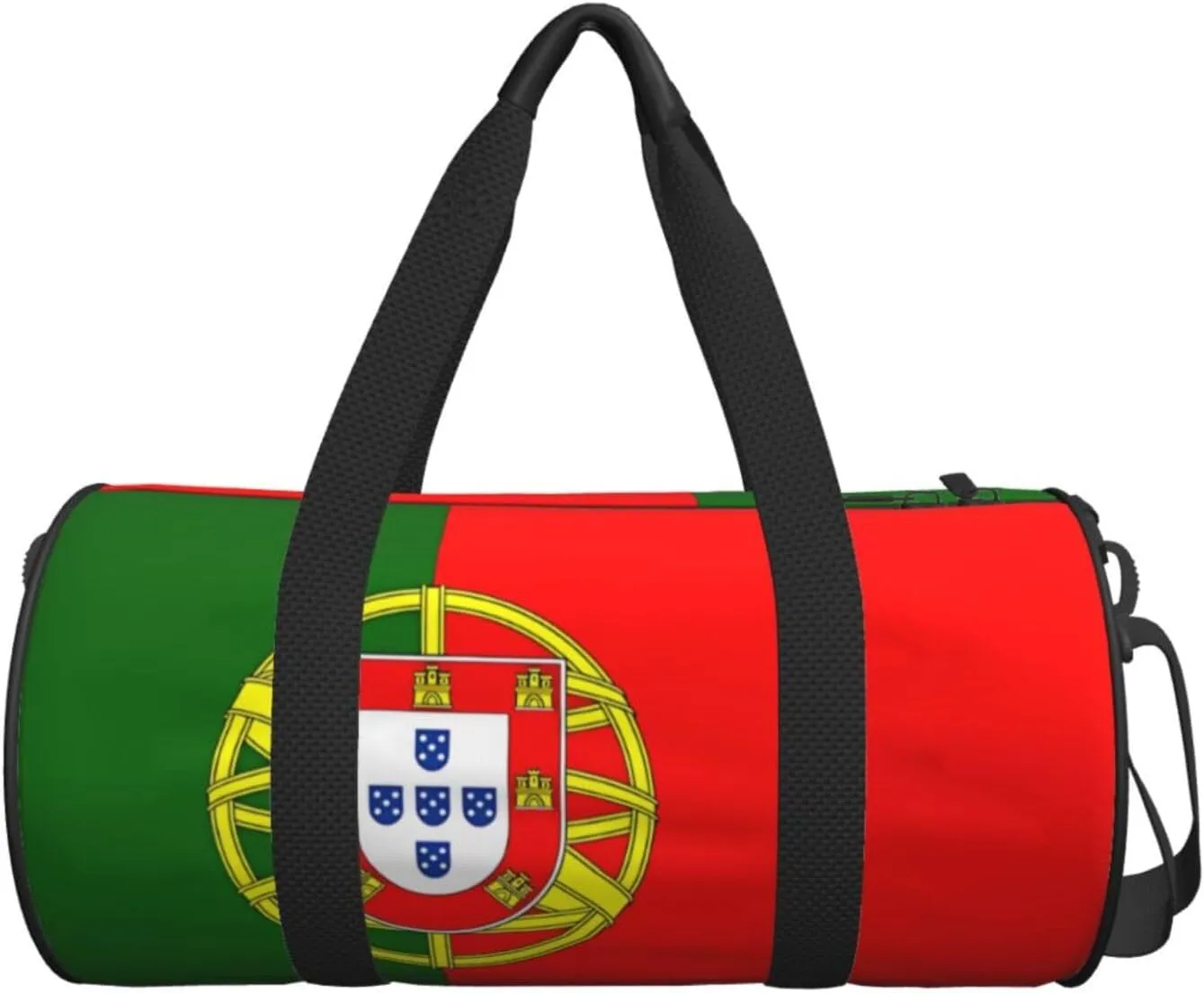 Portugal Portuguese Flag Round Travel Duffel Bag Large Capacity Gym Sports Bags for Hiking Vacation Trips