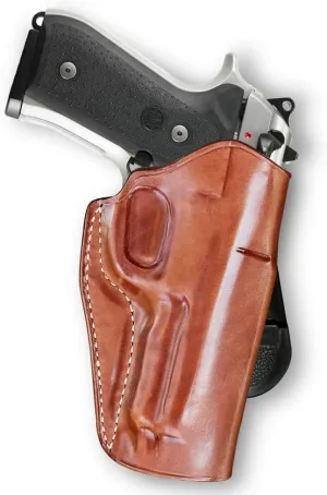 Premium Leather OWB Paddle Holster Open Top Fits Beretta 92A1 9mm W/Rail 4.9" Barrel, Right Hand Draw, Brown Color #1343#