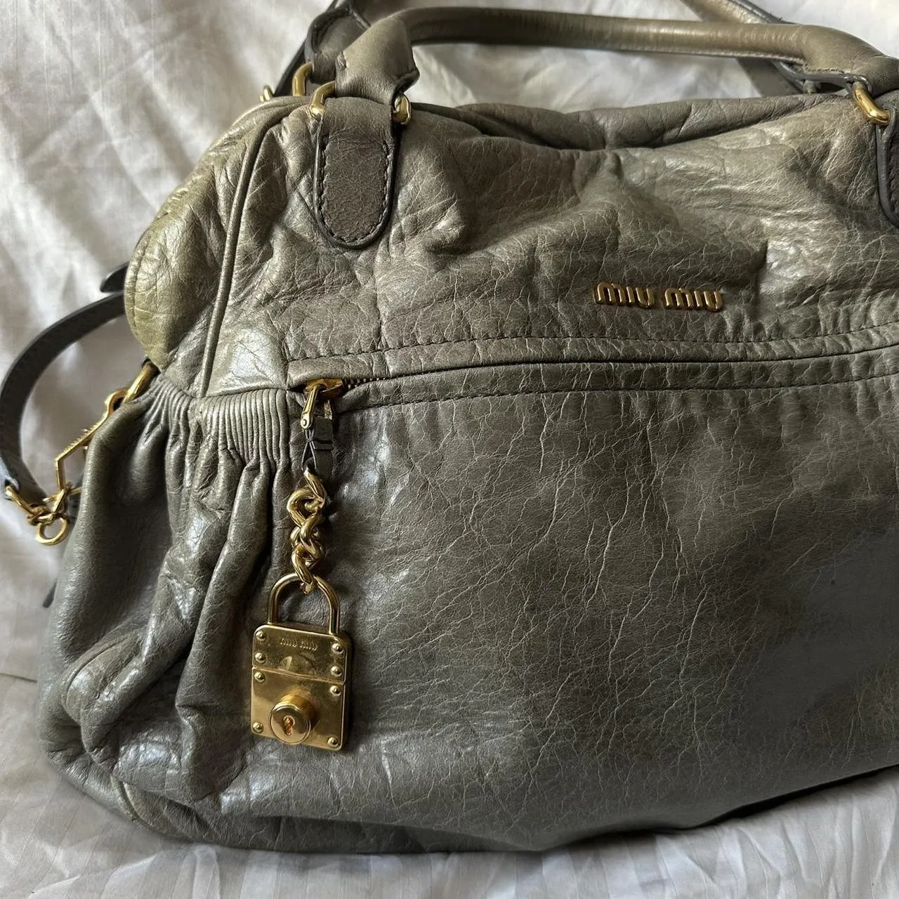 PreOwned MIU MIU NAPPA LEATHER MINI CHARM BAG